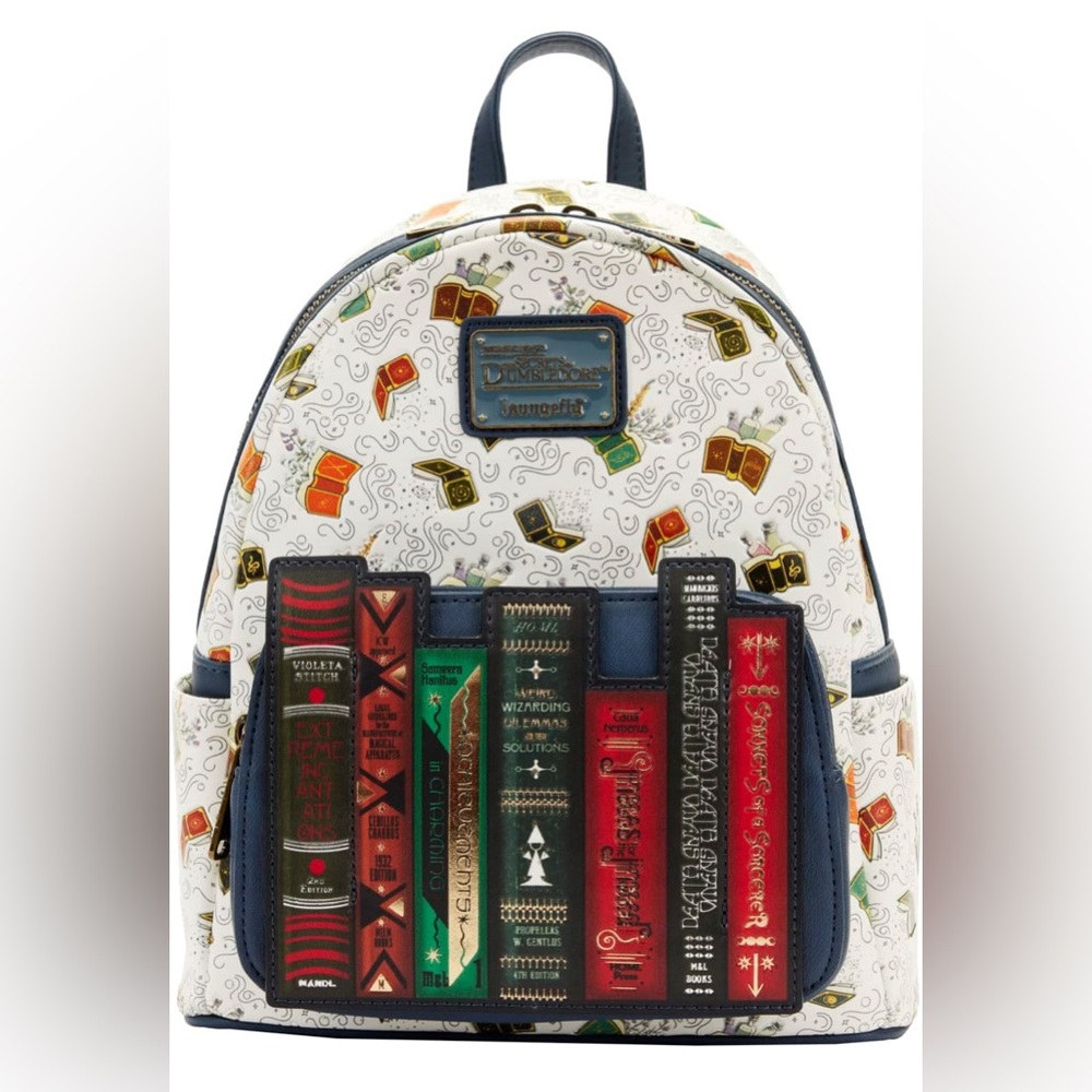 NEW LOUNGEFLY Fantastic Beast Secrets of Dumbledore Magical Books Mini Backpack